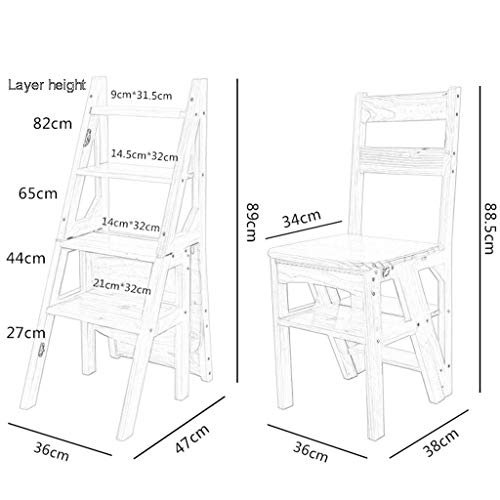 Escabeau multifonction 4 marches extensible en chaise de bureau