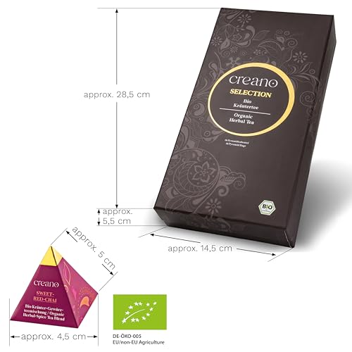 Image of Creano Organic Herbal Tea Gift Set inchOrganic Herbal Tea inch - 18 Pyramid Tea Bags in 9 Different Varieties - 45g*