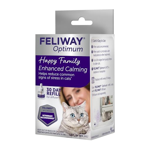 FELIWAY® Optimum 30 Day Cat Calming Refill for Pheromone Diffuser, 48ml - Helps Reduce Common Signs of Stress in Cats & Kittens, Enhanced Calming - Thumbnail 2