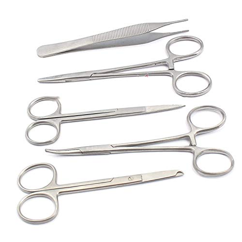 5 Pieces Scissors Forceps HEMOSTATS Needle Holders DDP Instruments