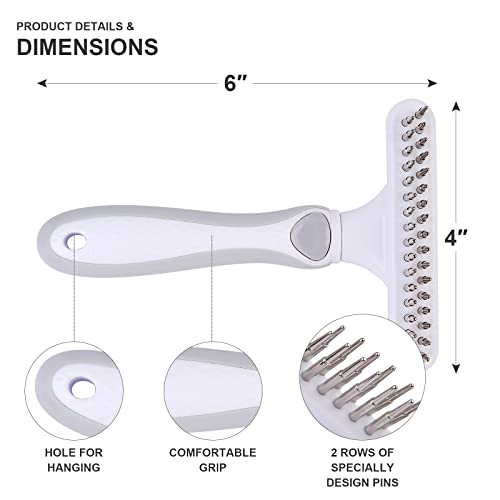 UPSCOOL Double Row Pet Grooming Rake #TOP27
