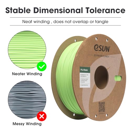 Image of eSUN PLA Basic Filament 1.75mm, 3D Printer Filament High Speed PLA for Fast Printing, 1KG Spool (2.2 LBS) 3D Printing Filament for High Speed 3D Printers, Peak Green
