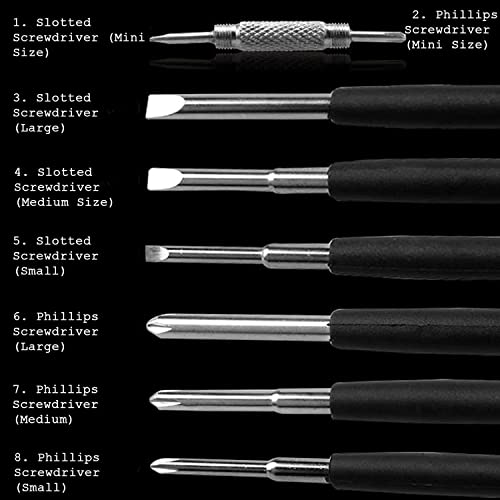 Image of 8 in 1 Screwdrivers with Worklight and Flashlight, Multifunctional Screwdriver for Home Kitchen Car, Portable General Professional Set,Without batteries Red