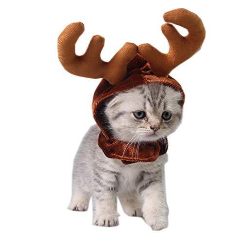 Abnaok Costume de chat renne de Noël pour chat et petit chien Cover