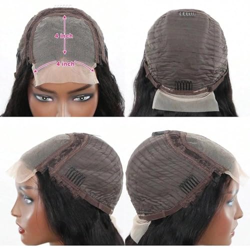 Peluca de cabello humano prearrancada con encaje frontal invisible y efecto natural 4