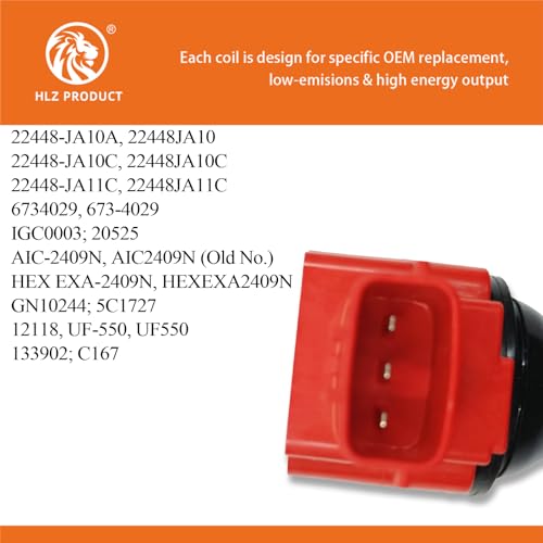 Performance Ignition Coil Pack Set of 6 Compatible With Infiniti EX35 FX35 G25 G35 JX35 M35 M35H Q50 Nissan 350Z Altima Maxima Murano Pathfinder Quest 2.5 3.5 V6 VQ25 VQ35 UF550 - Image 5