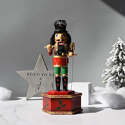 Boite Musique Luckits Casse-Noisette Soldats Boîte à Musique Boîte à Musique En Bois Avec Et Base Pour Décoration De Noël Cadeau Décoration De Noël Traditionnelle De La Maison Casse-Noisette Boite (Vert Case