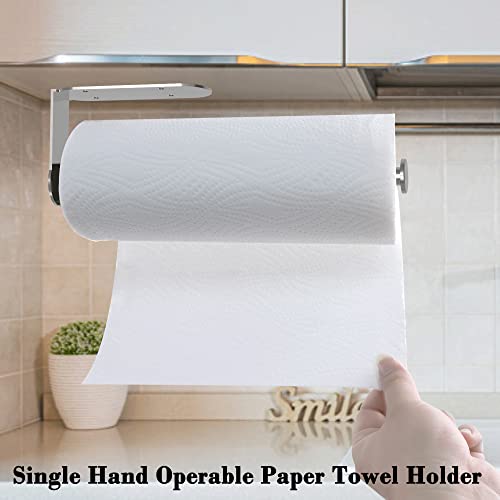 Paper Towel Holder Under Cabinet Mount Self Adhesive Kitchen Countertop Wall Mount Paper Towel Holders Rack With Damping Brushed Nickel Stainless Steel Resistant Corrosion & Rust #TOP4