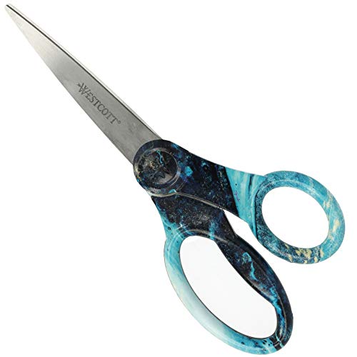 Westcott Pouring Art and Marble Effect Scissors - Universal Scissors with Stainless Steel Blades and Plastic Handles - 8