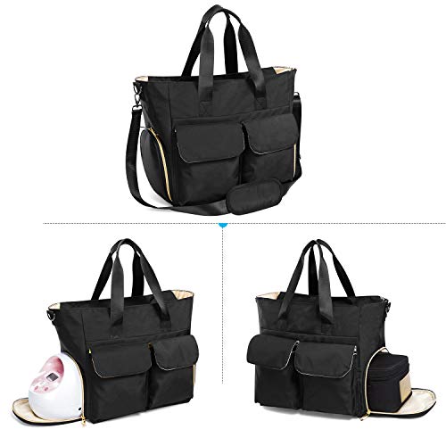 Teamoy Breast Pump Bag Compatible with Spectra S1,S2, Medela and Cooler Bag, Breast Pump Storage Tote with Laptop Sleeve (Up to 14