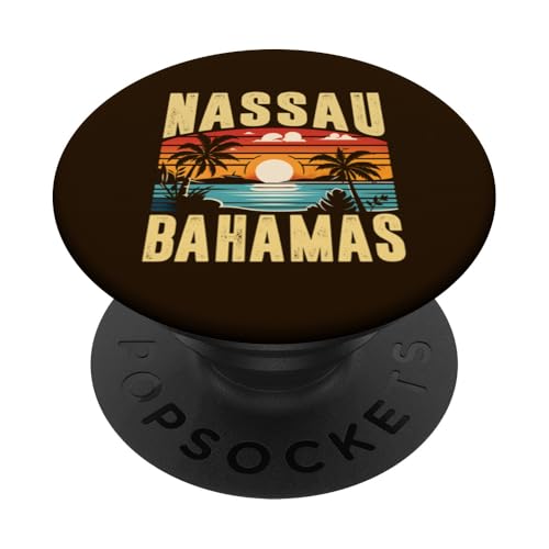 Viaje de vacaciones familiares bahameñas vintage retro a Nassau Bahamas PopSockets PopGrip Adhesivo