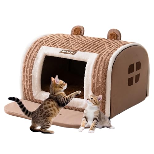 Casa para perros pequeños, perrera acogedora y cálida | calor para gatos - para perros y cachorros de tamaño pequeño mediano de invierno nuevo dueño de mascotas
