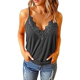 ZTFYKLIN Top Lencero Mujer Camisola De Encaje Con Cuello En V Y Retazos Para Mujer, Novedad Verano (Grey, M) Vestidos Graduación Juveniles Sujetador Blusa Gasa Azul Electrico Corsé Naranja