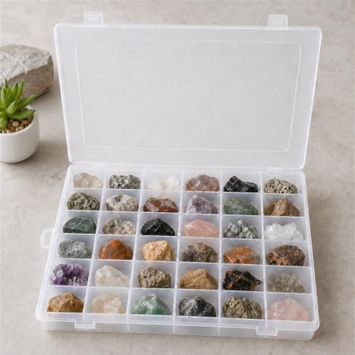Image of Guyuyii 2 PC 36 Grid Clear Bead Storage Containers with Adjustable Dividers
