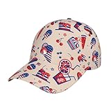 Novastar Casquette de baseball pour femmes et hommes - Drapeau américain imprimé nourriture réglable tendance pour casquette de baseball femme homme noir