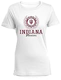 Körpernahe Passform. Camp David NCAA Indiana Hoosiers Perfect Damen Rundhalsausschnitt, Weiß, Größe M