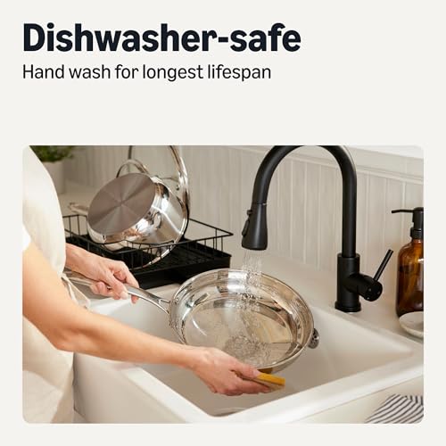 Amazon Basics Stainless Steel Cookware Set, 5-Piece, All Cooktop Friendly, Dishwasher-Safe, Induction Compatible by Amazon Basics - Image 5