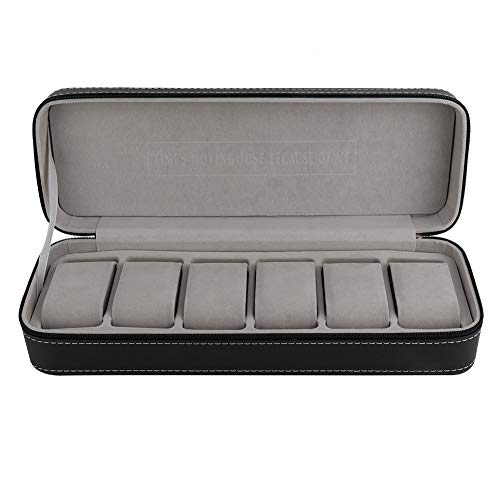 outdoorm 6 fentes en cuir PU montre mallette de rangement organisateur boîte d'affichage compartiments séparés – vue 6