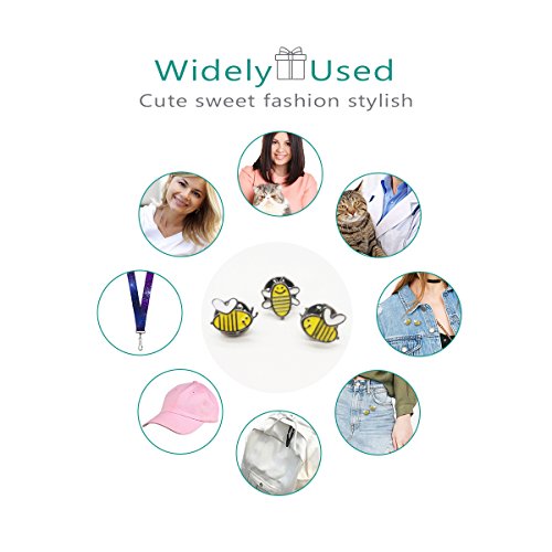 Winzik Novelty Brooch Pin Set 3Pcs Pretty Cute Bees Pattern Enamel-Liked Lapel Pins Set Badges For Unisex Child Women Girls Clothes Bags Decor #TOP2