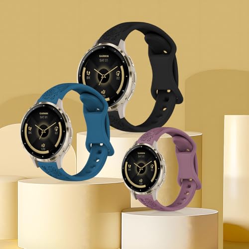 Correa para reloj silicona 20mm compatible Garmin floral miniatura 4