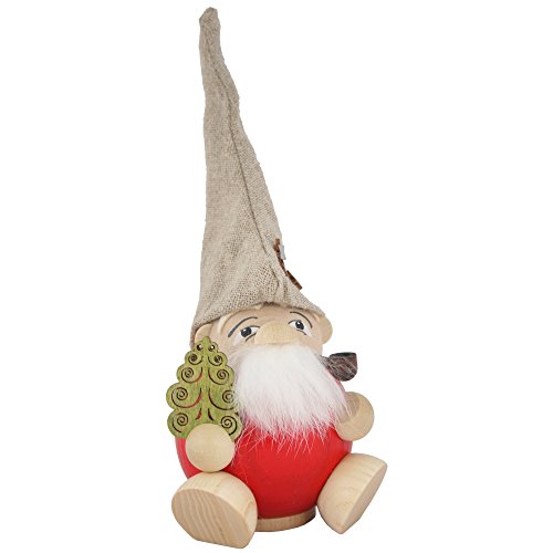 Seiffener Volkskunst German Incense Smoker Forest Dwarf Santa Claus, Height 19 Cm / 8 Inch, Original Erzgebirge Sv 19035 #TOP4