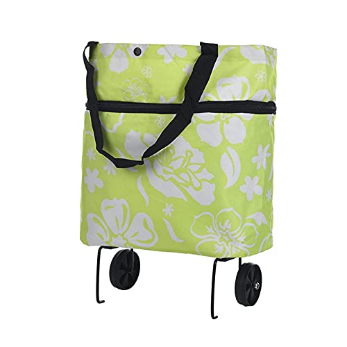 LIPJIA Shopping Trolley,Shopping Luggage Travel Bag Lightweight Travel Bag Shopping Trolley on Wheels for Groceries Laundry Utility Cart/Orange