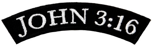 John 3:16 Patch Religious Embroidered Iron-On Christian Biker Rocker Emblem
