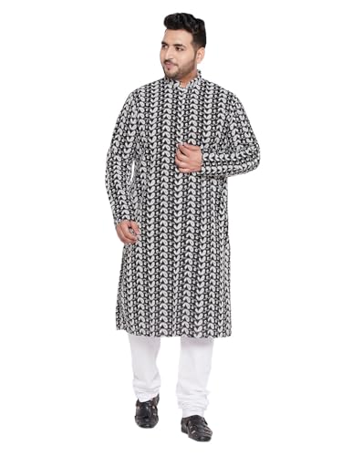 Image of Vastramay Plus Men's Pure Cotton Kurta Pyjama Set for Navratri