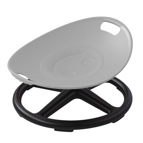 Image of Panana Kids Swivel Chair,Modern Design, Indoor Floor Seating with 360 Degree Rotation Base, Safety Handle & Non-Slip Design,Children's Spinning Seat for Sensory Balance Coordination (Grey)
