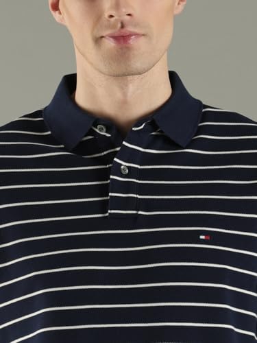Image of Tommy Hilfiger Solid Regular fit Cotton Polo t-Shirt
