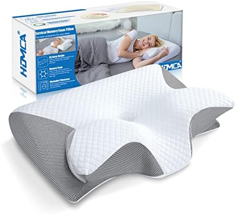 HOMCA Almohada Cervical, 2 en 1 Almohada Ergonómico Espuma de Mem...