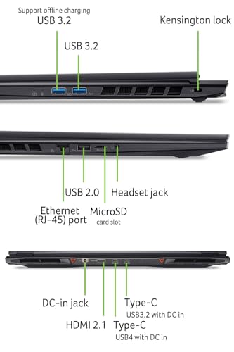 Nitro 18 AI (AN18-61-R8HK) Gaming Laptop, 18" WQXGA IPS 165Hz, AMD Ryzen AI 9 365, 32 GB RAM, SSD da 1 TB, NVIDIA GeForce RTX 5060, Windows 11, tastiera QWERTZ, nero - Notebook - Immagine 4