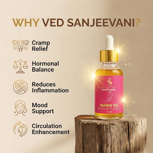 Image of Ved Sanjeevani, Menstrual Comfort Nabhi Oil | For Period Cramps & Abdominal Discomfort | With Herbal Ingredients | 30 ml