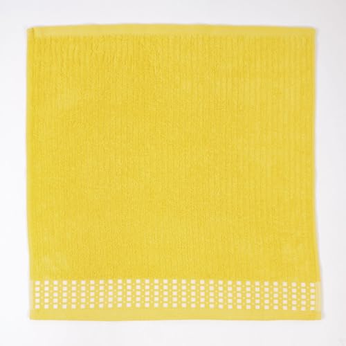 10XDIEZ Paño de Cocina Rizo Cenefa Jacquard 13004 (Amarillo - Cenefa 04-50cm x 50cm)
