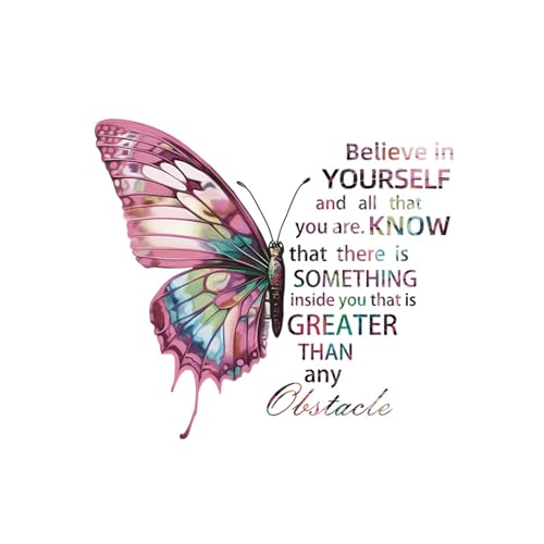 Butterfly Wall Art Stickers - Homiladi Hallway Decor Stickers | Positive Mental Health Quotes | Living Room Wall Decor | Wall Stickers for Children's Classrooms and Bedrooms