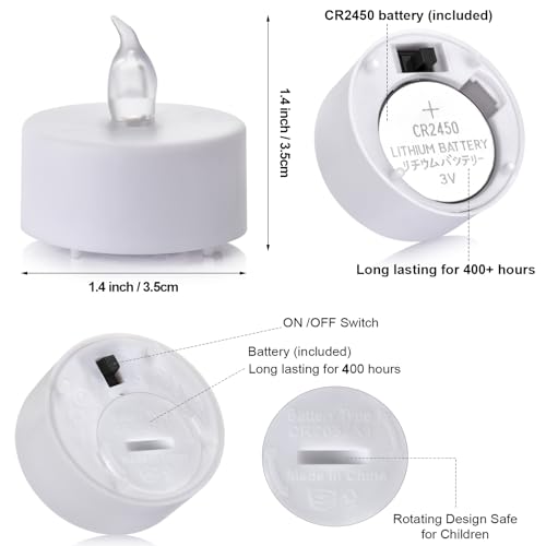 Hanzim T-24 Tea Light Candles With Remote Control,Flickering Flameless Led Candle,Long Lasting 400+Hours,Battery Operated thumb #1