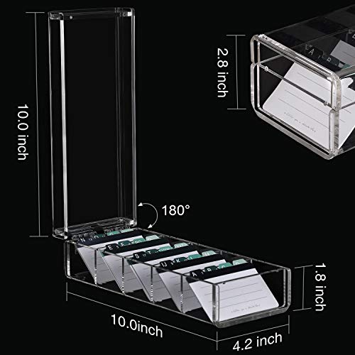 Maxgear Business Card Holder, 2.2 X 3.5 Inch Index Card Business Card Organizer, Business Card Box With 6 Dividers Holds 600 Cards, A-Z Tabs, Recipe Card Holder, 10 X 4.2 X 2.8 Inches #TOP1