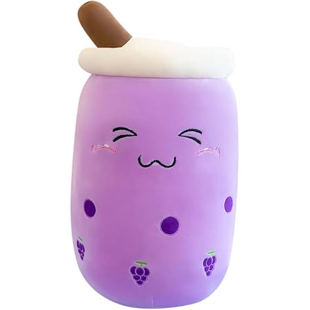 BakerMiche Bubble Tea Plüschtier - Kuscheliges Boba Tee Kissen - 35cm - Samtstoff