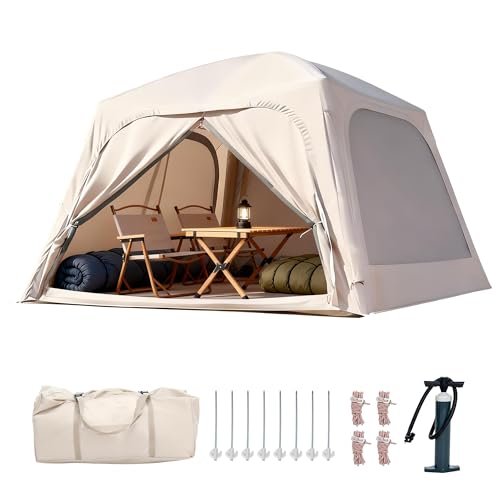 ABORON Inflatable Camping Tent, 4–6 Person Dome Blow Up...