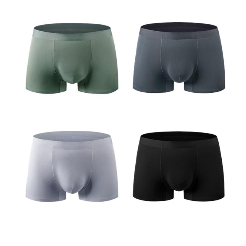 Mens Modal Underwear Mid Waist Seamless Breathable Boxer Briefs