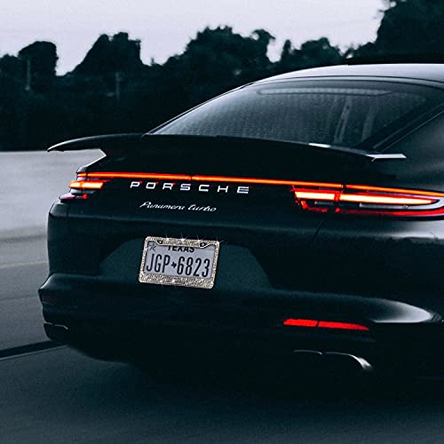 Bling License Plate Frame For Women,Sparkle Crystal Bedazzled Rhinestone License Plate Frames With 1400Pcs Rhinestones, Handcrafted Crystal Premium Stainless Steel Frame With Screw Caps (White) #TOP2