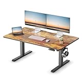 FEZIBO 電動昇降デスク ロータイプ 幅100cm 奥行60cm 高さ48-72cm スタンディングデスク 上下昇降 ローデスク 高さメモリー機能 pc 昇降式 座椅子机 ゲーミングデスク ブラウン天板