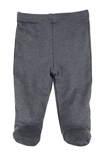 Image of DorDor & GorGor Organic Baby Footed Pajamas Pants, Dye Free, 100% Cotton, 3-6 Months, Gray