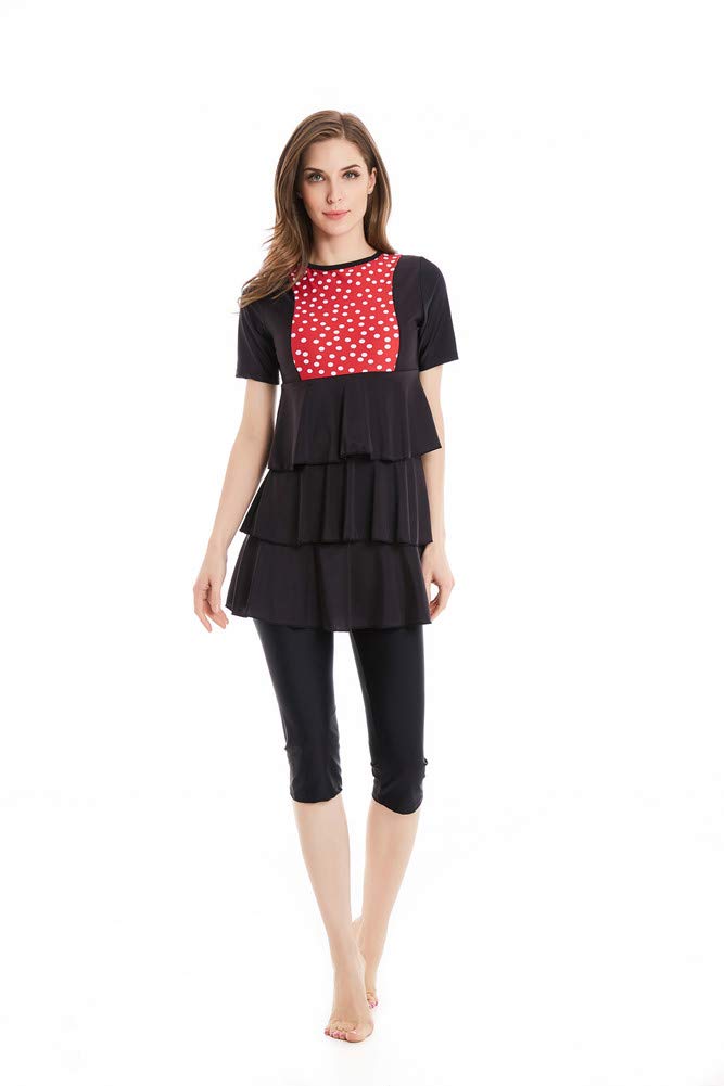 Nuovo Musulmano Costumi da Bagno Islamico Donne Manica Corta Modesto Costume da Bagno Beachwear Burkini Signora Eruzione cutanea Surf Completo da Costume