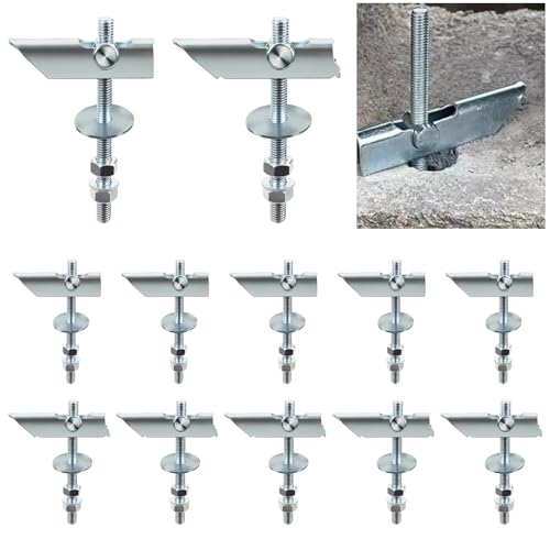 Fomiata 12 tacos basculantes M6/M8 x 100 mm, tacos para placas de yeso, anclaje basculante para fijación de acero al carbono, para colgar objetos pesados, para montaje en techos o paredes (M6/M8)