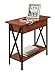 Convenience Concepts Tucson Electric Flip Top Table in Cherry Wood and Black Metal Frame