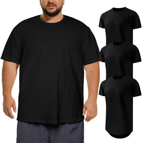 Men's 3XL-8XL Big and Tall T-Shirts Casual Stretch Short-Sleeve Tee for Men
