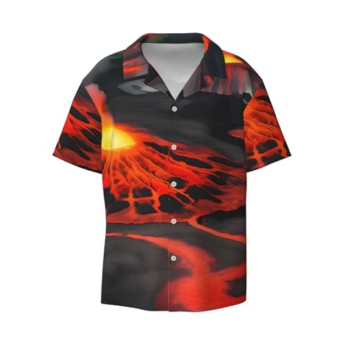 Chemise boutonnée homme Kilauea Volcanos à manches courtes et poche poitrine