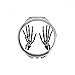 Skeleton Bone Human Hand Black Pattern Hand Compact Mirror Round Portable Pocket Glass