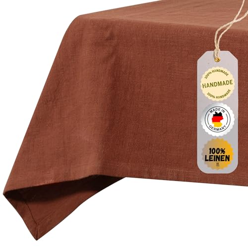 chambry Tischdecke 100{25e894ce93857e5f76f96b6300803acc0d6b8b8f687301af0070e040de792689} Leinen Stonewashed – Handarbeit Made in Germany – Größe und Farbe wählbar – hochwertige und nachhaltige Tischwäsche aus Naturmaterial - Terra Cotta 110cm x 135cm chambry Tischdecke 100{25e894ce93857e5f76f96b6300803acc0d6b8b8f687301af0070e040de792689} Leinen Stonewashed – Handarbeit Made in Germany – Größe und Farbe wählbar – hochwertige und nachhaltige Tischwäsche aus Naturmaterial - Terra Cotta 110cm x 135cm